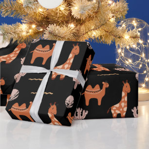 Papel De Presente Brinquedo preto-branco Cactus Crianças Enrolando P