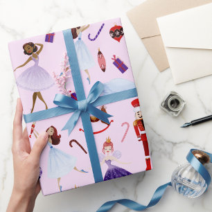 Papel De Presente Brinquedos de Castanhas Bailarinas Cisnes Balas de