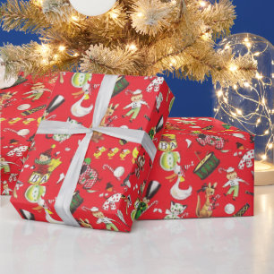 Papel De Presente Brinquedos de Natal Antigos Tambor Soldado Jack na