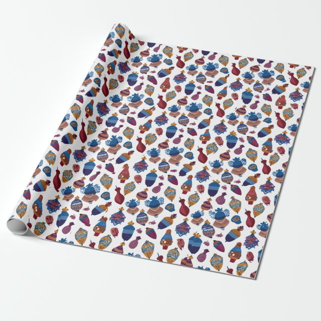 Papel De Presente Brinquedos de Piões  (Desenrolado)