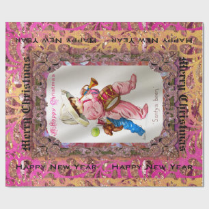 Papel De Presente Brinquedos do Victorian do papai noel IV