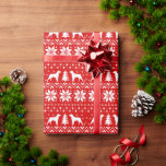 Papel De Presente Brittany Spaniel Dog Silhouettes Natal Férias<br><div class="desc">Padrão de suéter de Natal vermelho e branco com silhuetas de Bretanha. Brilhar o feriado de alguém com um presente especial embrulhado neste papel de embrulho bretanhado,  bonito,  espanhol. Veja o Doodle World de Jenn para um presente de Natal ainda mais festivo para amantes de muitas raças de cães.</div>
