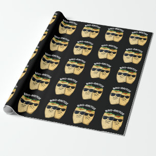 Papel De Presente Bro-rritos Engraçado Burrito Pun Escuro BG