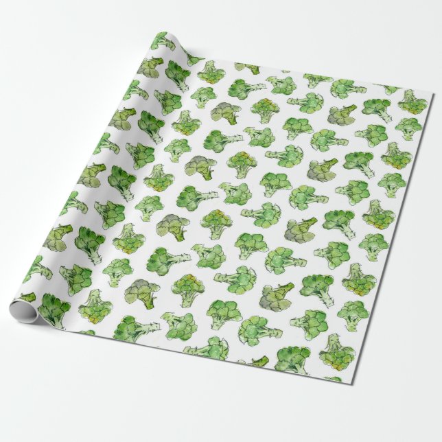 Papel De Presente Brócolis - Espalhados (Desenrolado)