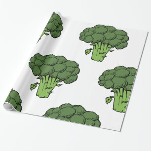 Papel De Presente Brócolis Verde