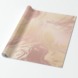 Papel De Presente Bronze Ivory Skinny Abstrato Molten Marble Glass