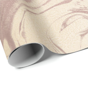 Papel De Presente Bronze Ivory Skinny Abstrato Molten Marble Glass