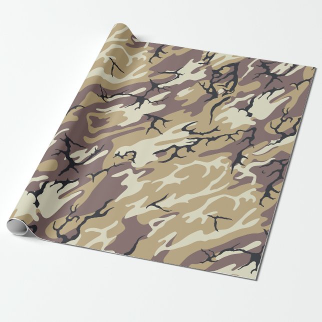 Papel De Presente Brown Camo (Desenrolado)