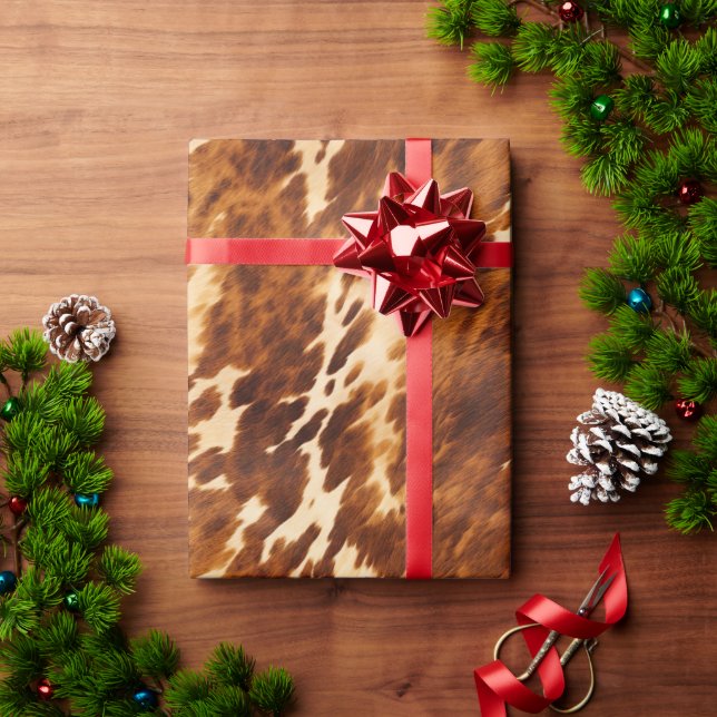 Papel De Presente Brown Cowhide (Presente de Natal)