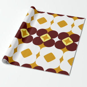Papel De Presente Brown e flores amarelas