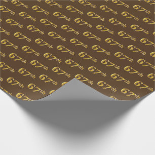 Papel De Presente Brown, evento do ouro 67th do falso
