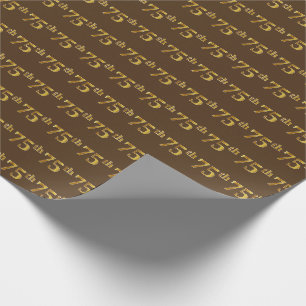 Papel De Presente Brown, evento do ouro 75th do falso