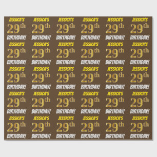 Papel De Presente Brown, falso/ouro de imitação, "29o ANIVERSÁRIO
