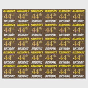 Papel De Presente Brown, falso/ouro de imitação, "44o ANIVERSÁRIO