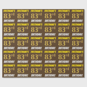 Papel De Presente Brown, falso/ouro de imitação, "83rd ANIVERSÁRI