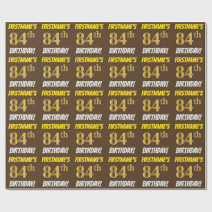 Papel De Presente Brown, falso/ouro de imitação, "84th ANIVERSÁRI