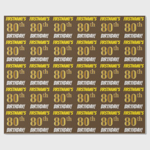 Papel De Presente Brown, falso/ouro de imitação, do "ANIVERSÁRIO