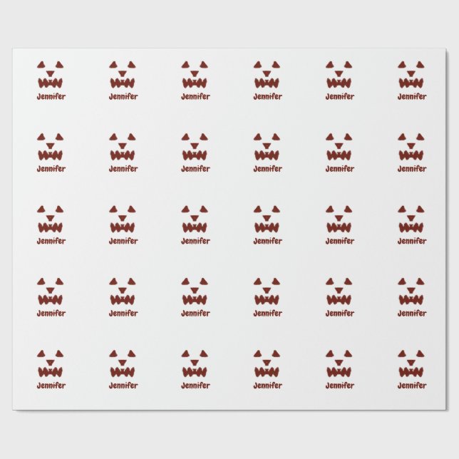 Papel De Presente Brown Halloween assustador queda rosto acrescentar (Aberto)