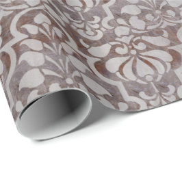 Papel De Presente Brown Vintage Victorian Damask Seamless Patterno