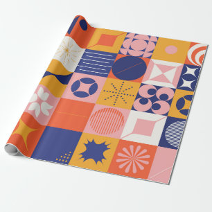 Papel De Presente Brutalismo arte inspirou um padrão abstrato feito