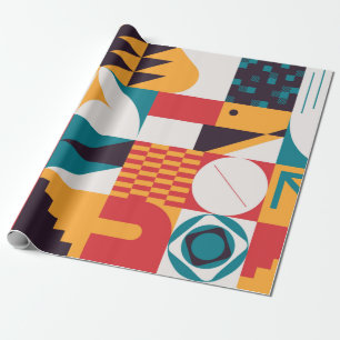 Papel De Presente Brutalismo arte inspirou um padrão abstrato feito