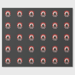 Papel De Presente Bruxa ao Luar da Casa Assombrada de Halloween