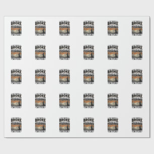 Papel De Presente Bruxa da Pesca Desenho Vetorial Vintage de Hallowe