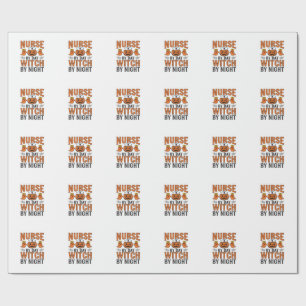 Papel De Presente Bruxa de Enfermeira de Halloween à Noite Camisa Vi