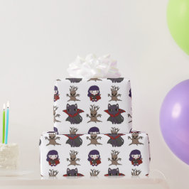 Papel De Presente Bruxa Gatinha Fofoquinha & Presente de Halloween d