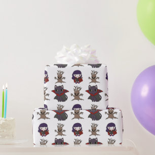 Papel De Presente Bruxa Gatinha Fofoquinha & Presente de Halloween d