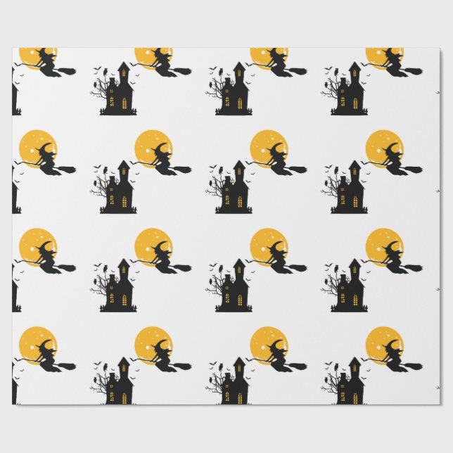 Papel De Presente bruxa halloween  (Aberto)