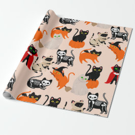 Papel De Presente bruxa-múmia de gato-de-bruxa-bruxa-bruxa