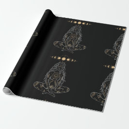 Papel De Presente bruxaria bruxa-bruxa oculta ouro negro wiccan