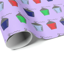Papel De Presente Bryn Mawr Lanterns Purple Lilac Wrappaper