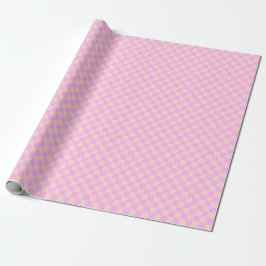 Papel De Presente Bubblegum & Soft Peach Checkerboard