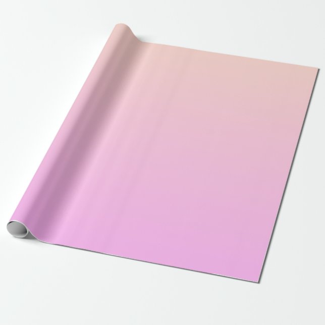 Papel De Presente Bubblegum & Soft Peach Ombre Wrapping Paper (Desenrolado)