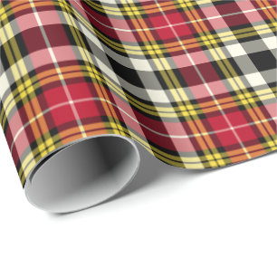Papel De Presente Buchanan Clan Dress Tartan Padrão de Xadrez escocê