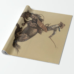 Papel De Presente "Bucking Horse" Arte Ocidental de Will James