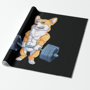 Papel De Presente Buff Power Lifting Corgi Bodybuilder