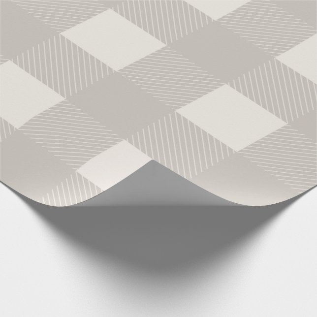 Papel De Presente Buffalo Check Tan Simple Na moda Trendy Xadrez (Ponta)