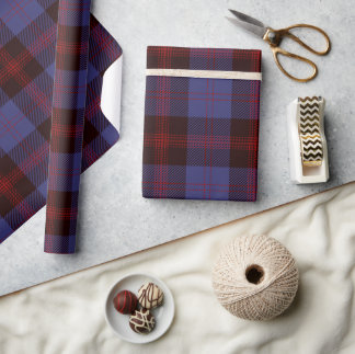 Papel De Presente Buffalo plaid navy blue red