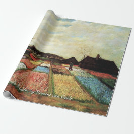Papel De Presente Bulb Fields de Vincent van Gogh. Vintage floral