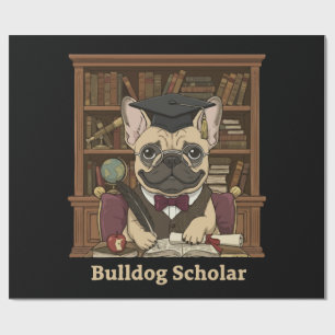 Papel De Presente Buldogue Erudito   Adorável Professor Bulldog Fran