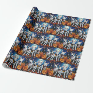 Papel De Presente Bull Terrier Halloween Assustador