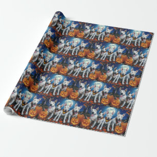 Papel De Presente Bull Terrier Halloween Spooky