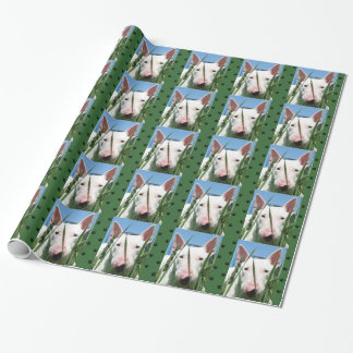 Papel De Presente Bull Terrier Inglês Fofo #4 (Verde Escuro)