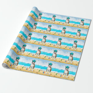 Papel De Presente Bull Terrier no Beach