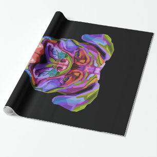 Papel De Presente Bulldog Colorido Bonito