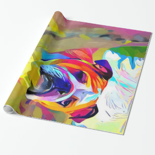 Papel De Presente Bulldog Desenho Colorido Cólvora Cólvora