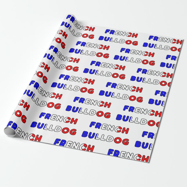 Papel De Presente bulldog francês flg no nome (Desenrolado)